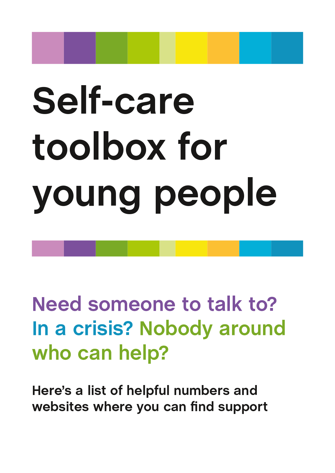 Self-care toolbox for young people
