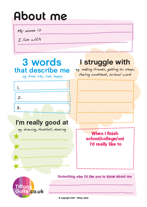 About me sheet