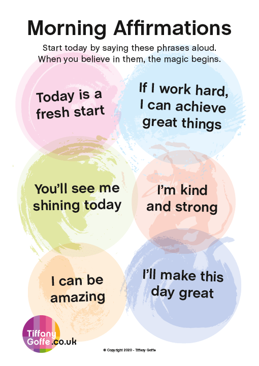 Morning Affirmations sheet
