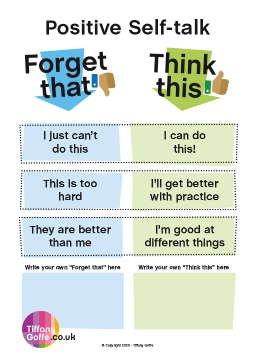 Positive Self-talk sheet